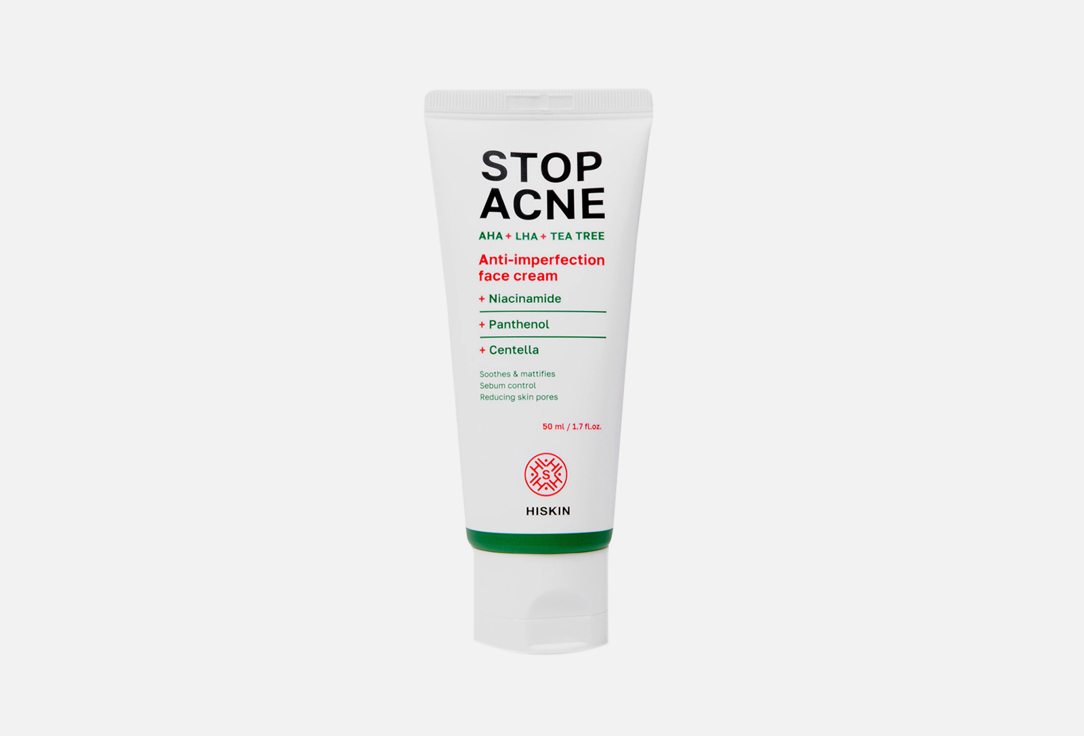Hiskin Крем для лица AHA + LHA + TEA TREE STOP ACNE 50 мл