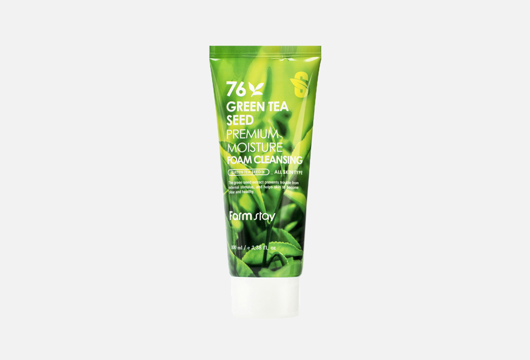 Farm Stay Пенка для умывания 76 GREEN TEA SEED PREMIUM MOISTURE FOAM CLEANSING 100 мл