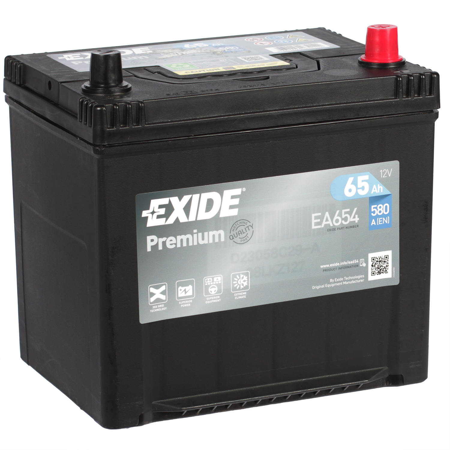 Exide 65 А·ч обратная