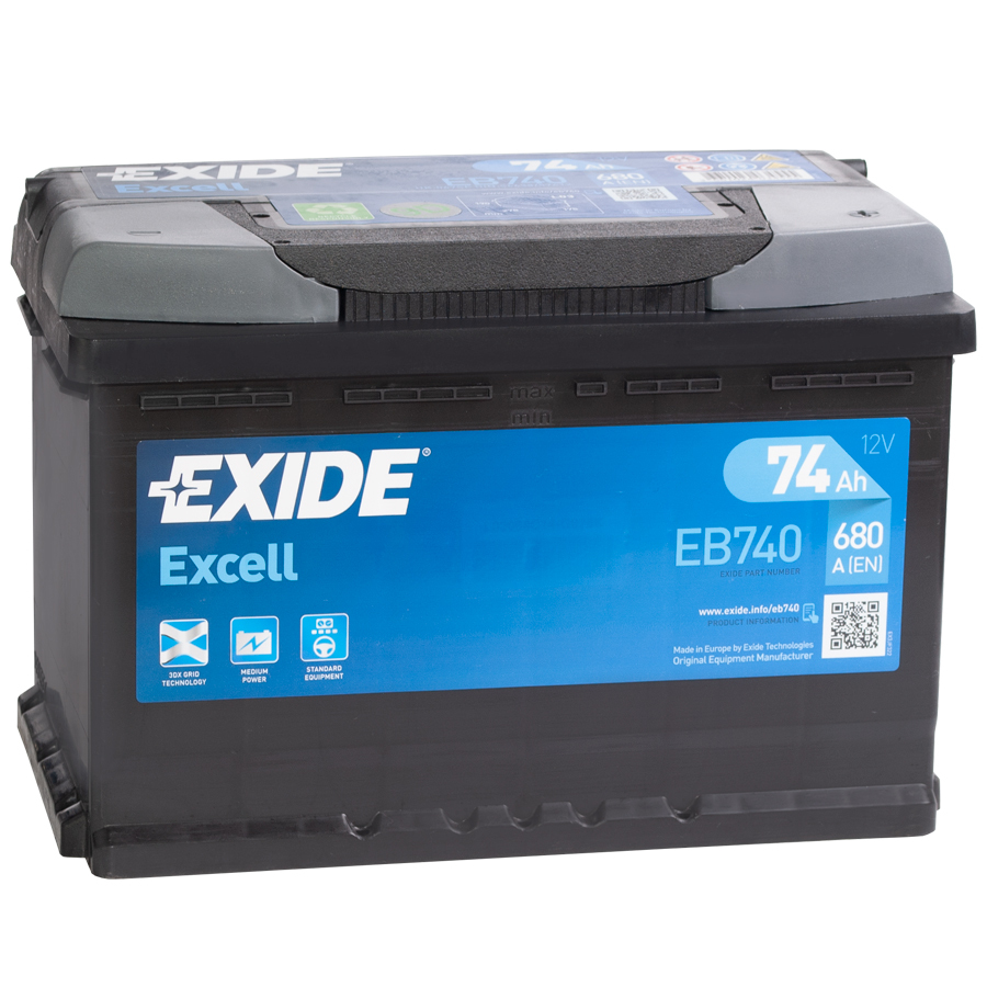 Exide 74 А·ч обратная