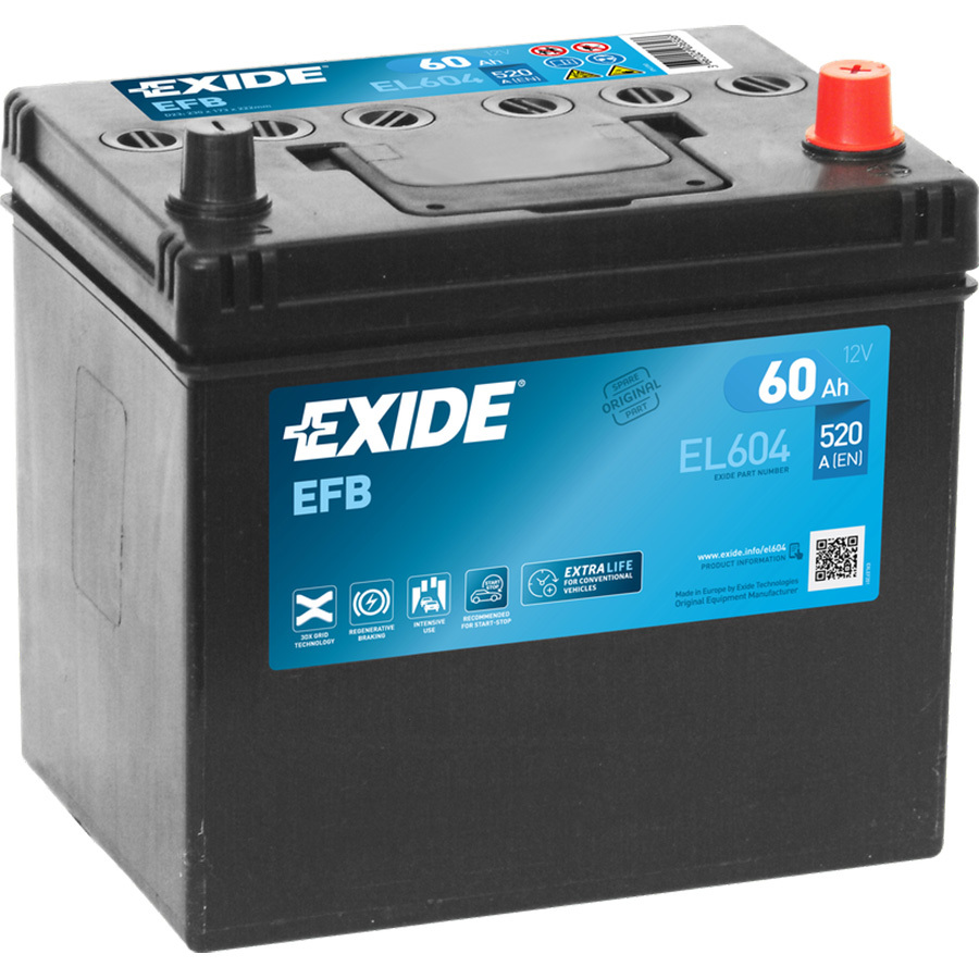 Exide 60 А·ч обратная