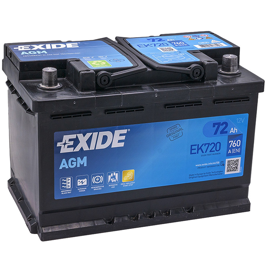 Exide 72 А·ч обратная